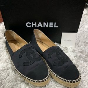 Chanel satin espadrilles